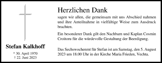 Anzeige von Stefan Kalkhoff von OM-Medien