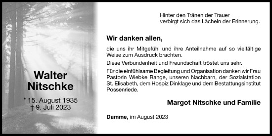 Anzeige von Walter Nitschke von OM-Medien