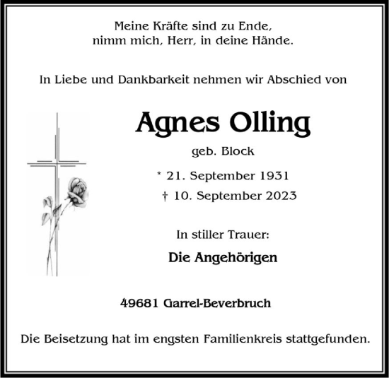 Anzeige von Agnes Olling von OM-Medien