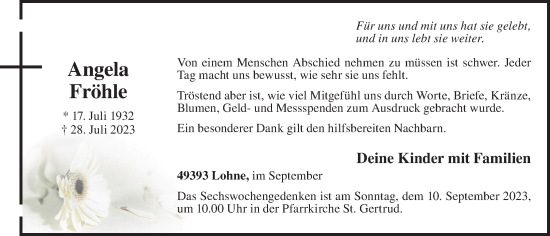 Anzeige von Angela Fröhle von OM-Medien