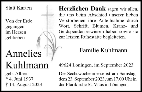 Anzeige von Annelies Kuhlmann von OM-Medien