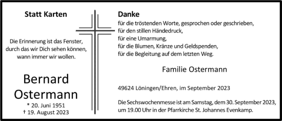 Anzeige von Bernard Ostermann von OM-Medien