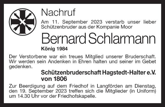 Anzeige von Bernard Schlarmann von OM-Medien