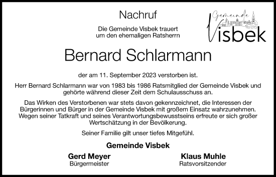 Anzeige von Bernard Schlarmann von OM-Medien