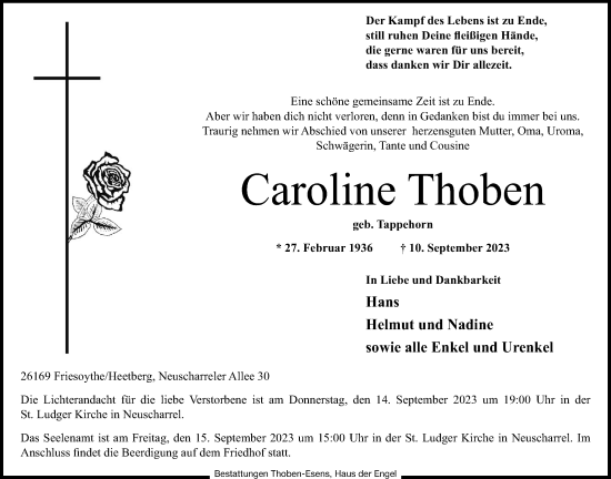 Anzeige von Caroline Thoben von OM-Medien