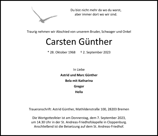 Anzeige von Carsten Günther von OM-Medien