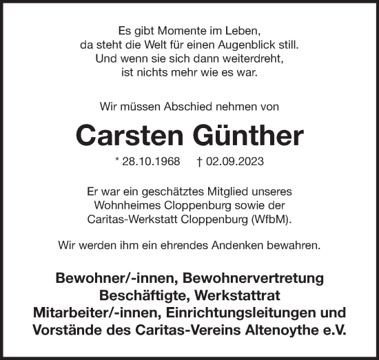 Anzeige von Carsten Günther von OM-Medien