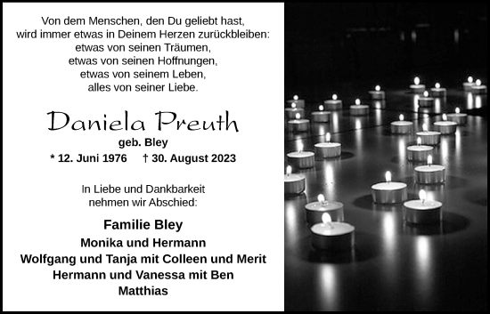 Anzeige von Daniela Preuth von OM-Medien