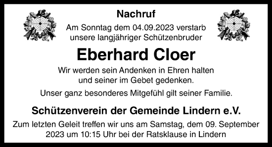 Anzeige von Eberhard Cloer von OM-Medien