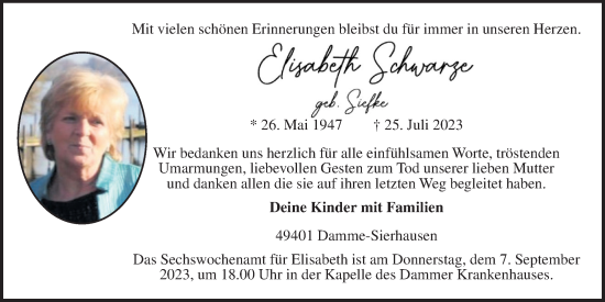 Anzeige von Elisabeth Schwarze von OM-Medien