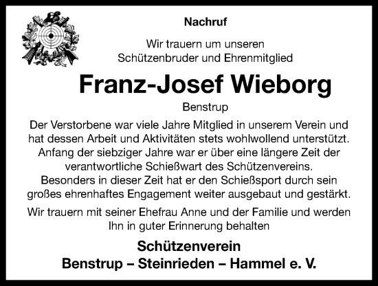 Anzeige von Franz-Josef Wieborg von OM-Medien