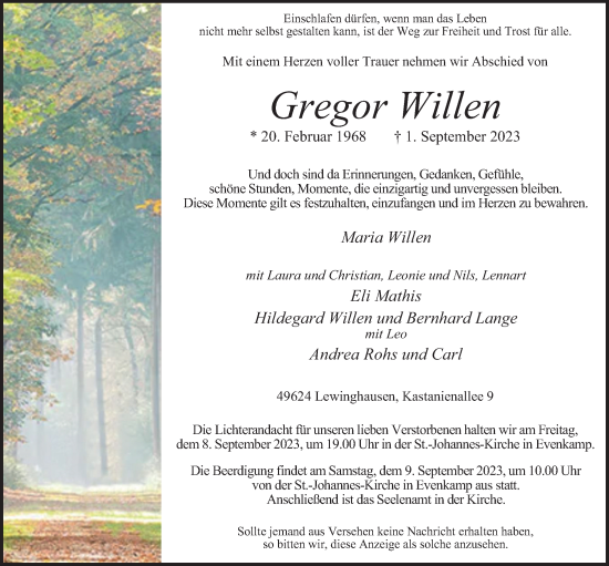 Anzeige von Gregor Willen von OM-Medien