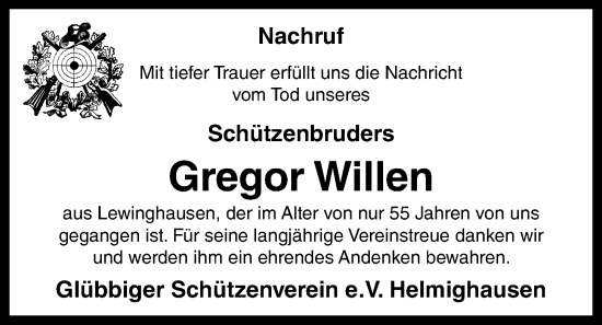 Anzeige von Gregor Willen von OM-Medien