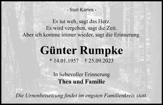 Anzeige von Günter Rumpke von OM-Medien