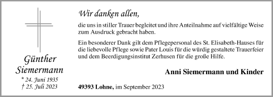 Anzeige von Günther Siemermann von OM-Medien