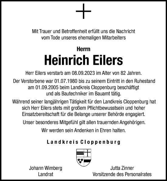 Anzeige von Heinrich Eilers von OM-Medien