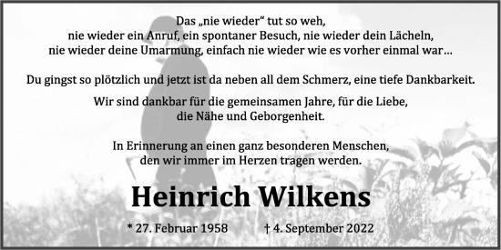 Anzeige von Heinrich Wilkens von OM-Medien