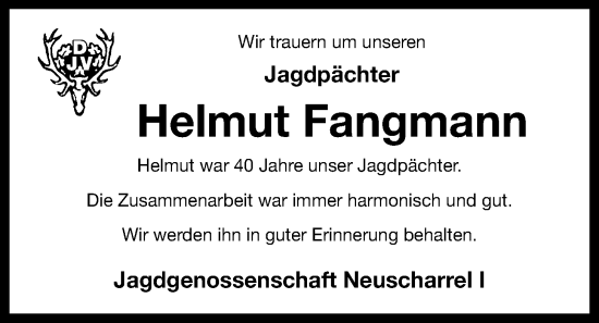 Anzeige von Helmut Fangmann von OM-Medien