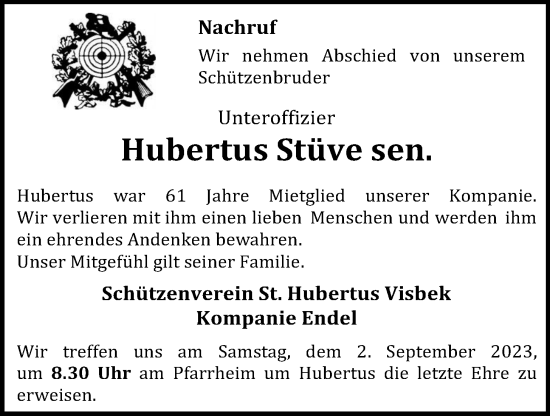 Anzeige von Hubertus Stüve von OM-Medien