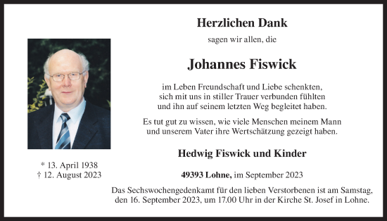 Anzeige von Johannes Fiswick von OM-Medien