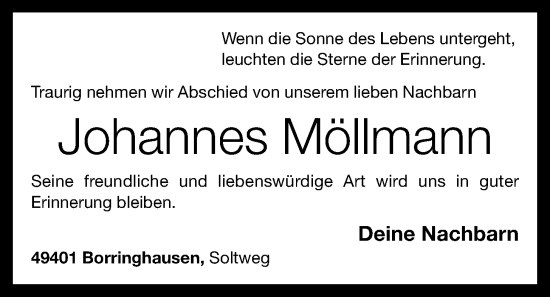 Anzeige von Johannes Möllmann von OM-Medien