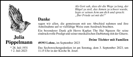 Anzeige von Julia Pöppelmann von OM-Medien