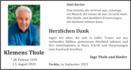 Anzeige von Klemens Thole von OM-Medien