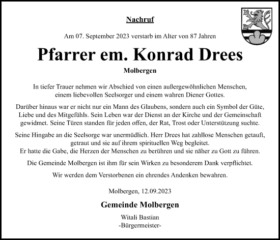 Anzeige von Konrad Drees von OM-Medien