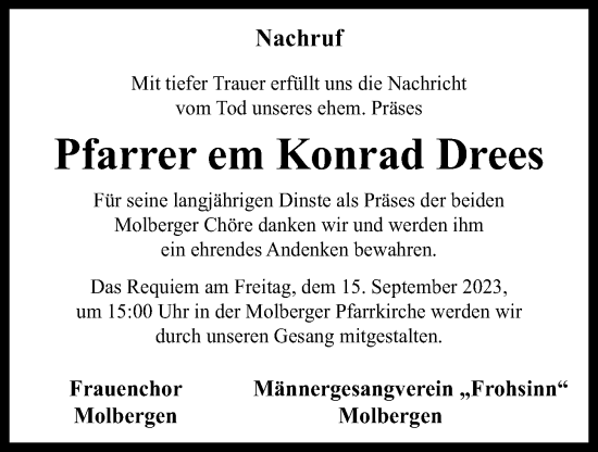 Anzeige von Konrad Drees von OM-Medien