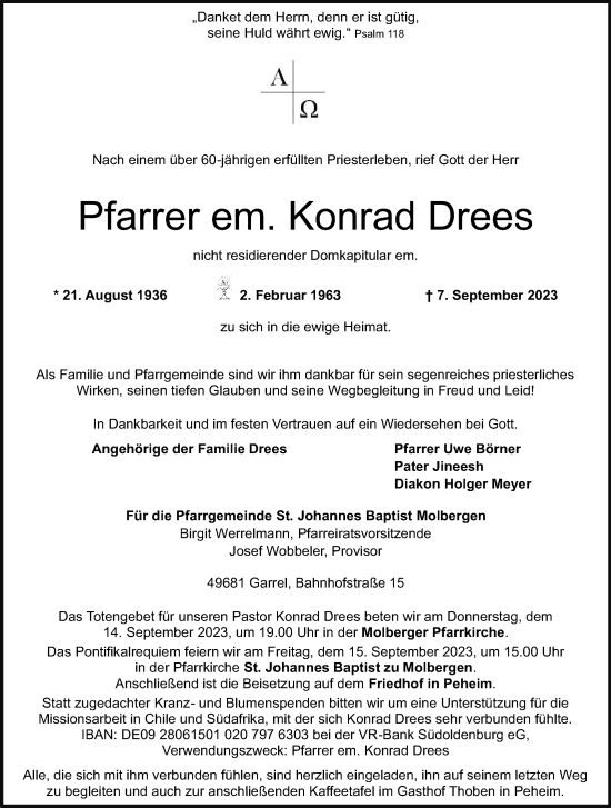 Anzeige von Konrad Drees von OM-Medien