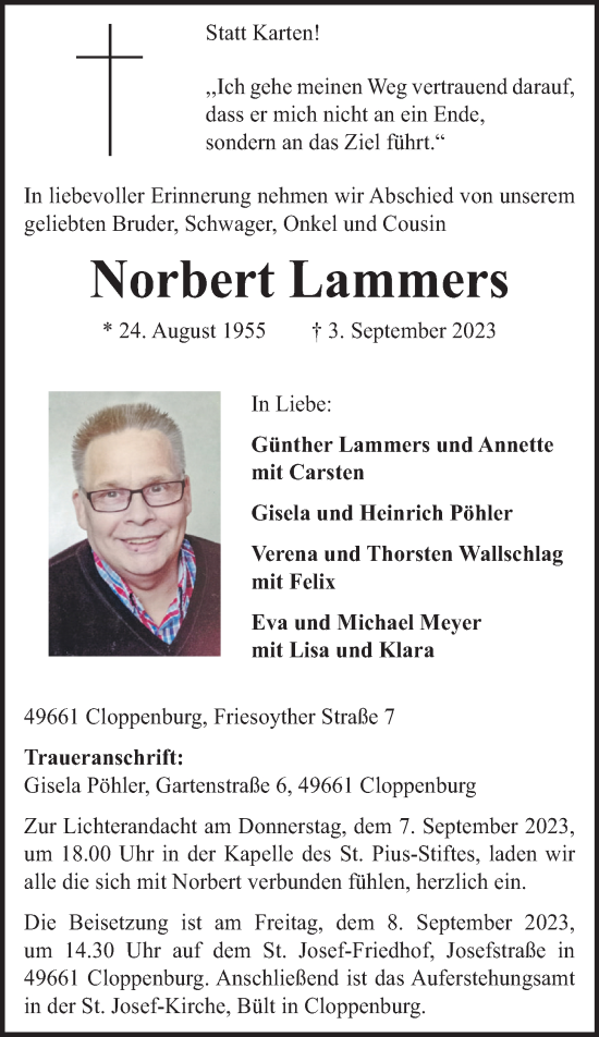 Anzeige von Norbert Lammers von OM-Medien