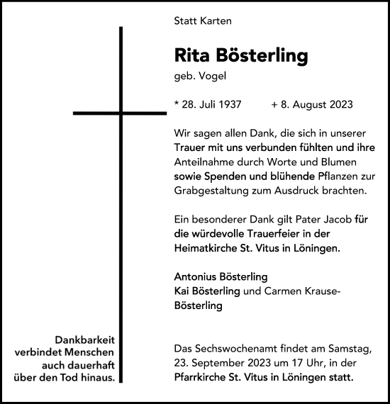 Anzeige von Rita Bösterling von OM-Medien