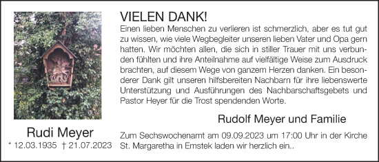 Anzeige von Rudi Meyer von OM-Medien
