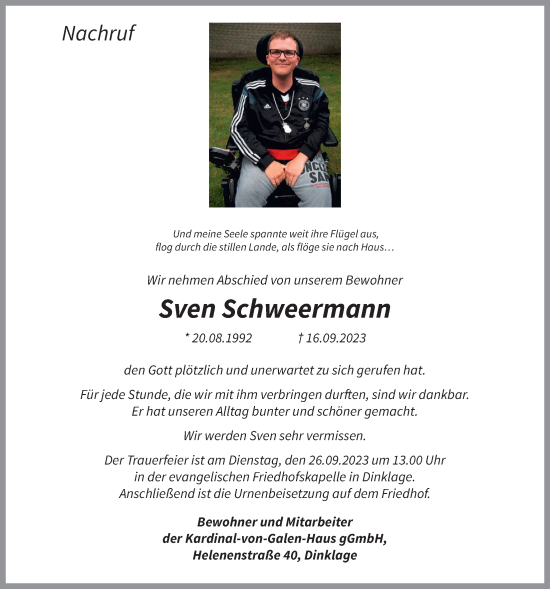 Anzeige von Sven Schweermann von OM-Medien