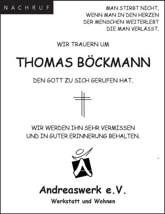 Anzeige von Thomas Böckmann von OM-Medien