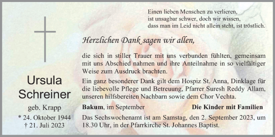 Anzeige von Ursula Schreiner von OM-Medien