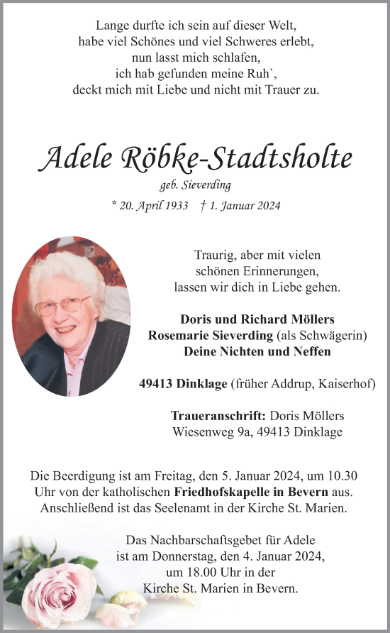 Anzeige von Adele Röbke-Stadtsholte von OM-Medien