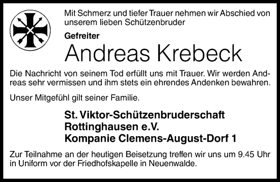 Anzeige von Andreas Krebeck von OM-Medien