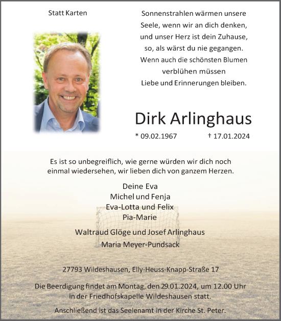 Anzeige von Dirk Arlinghaus von OM-Medien