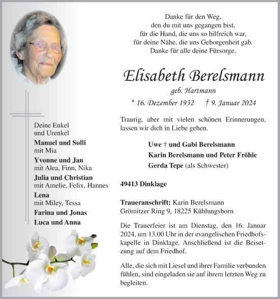 Anzeige von Elisabeth Berelsmann von OM-Medien