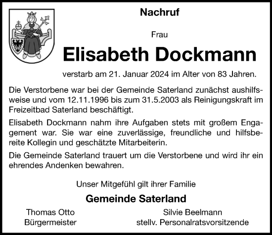 Anzeige von Elisabeth Dockmann von OM-Medien