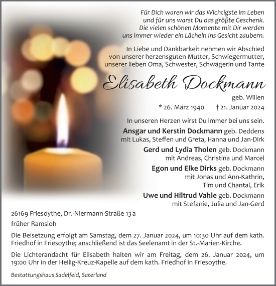 Anzeige von Elisabeth Dockmann von OM-Medien