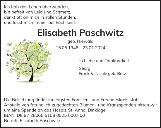 Anzeige von Elisabeth Paschwitz von OM-Medien