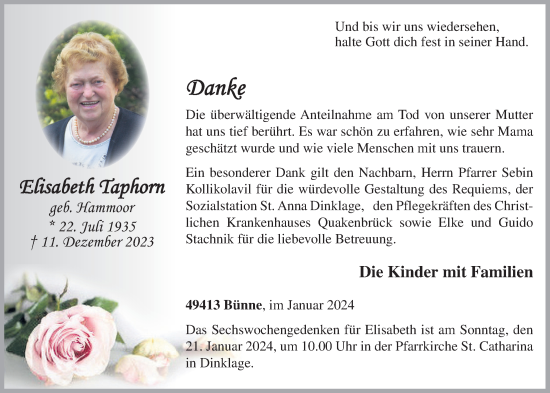 Anzeige von Elisabeth Taphorn von OM-Medien