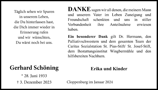 Anzeige von Gerhard Schöning von OM-Medien