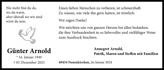 Anzeige von Günter Arnold von OM-Medien