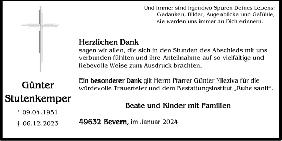 Anzeige von Günter Stutenkemper von OM-Medien