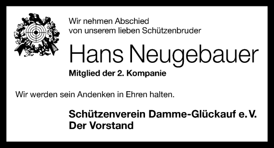 Anzeige von Hans Neugebauer von OM-Medien