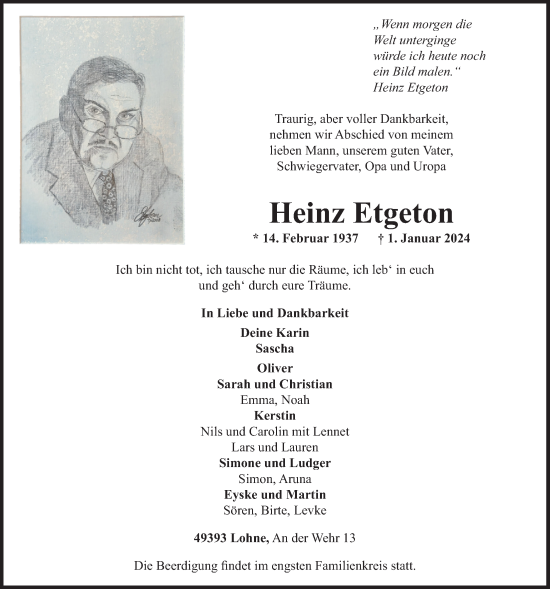 Anzeige von Heinz Etgeton von OM-Medien