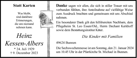 Anzeige von Heinz Kessen-Albers von OM-Medien
